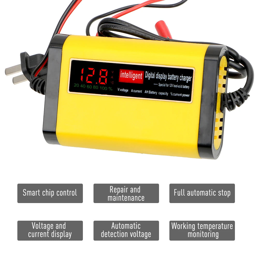 Smart Digital Car Battery Charger