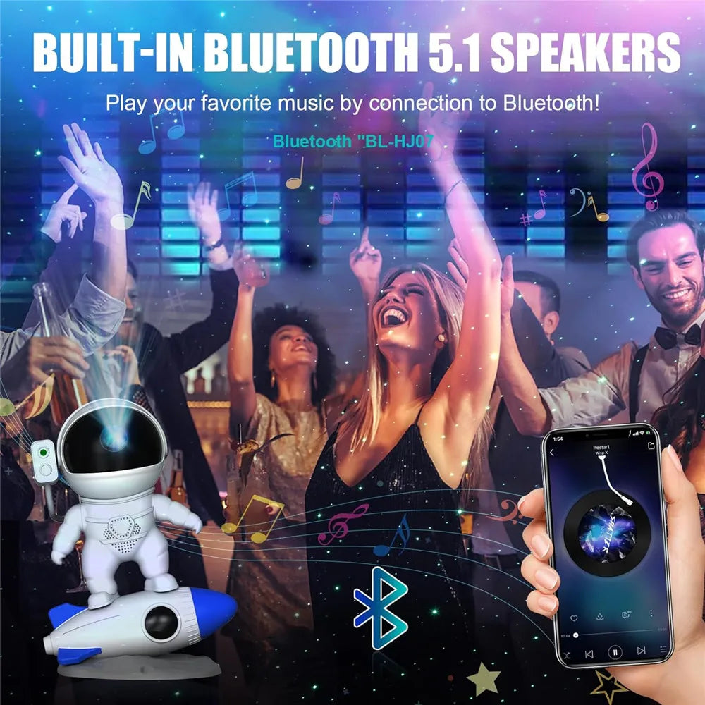 Rocket Astronaut Galaxy Projector Night Light