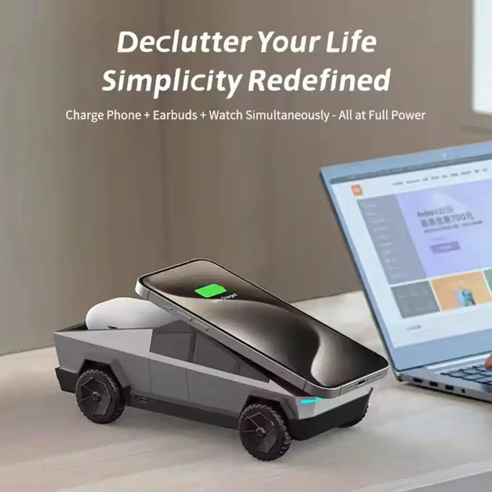 Desktop Stand 3-in-1  Wireless Charging Station With Ambient Light