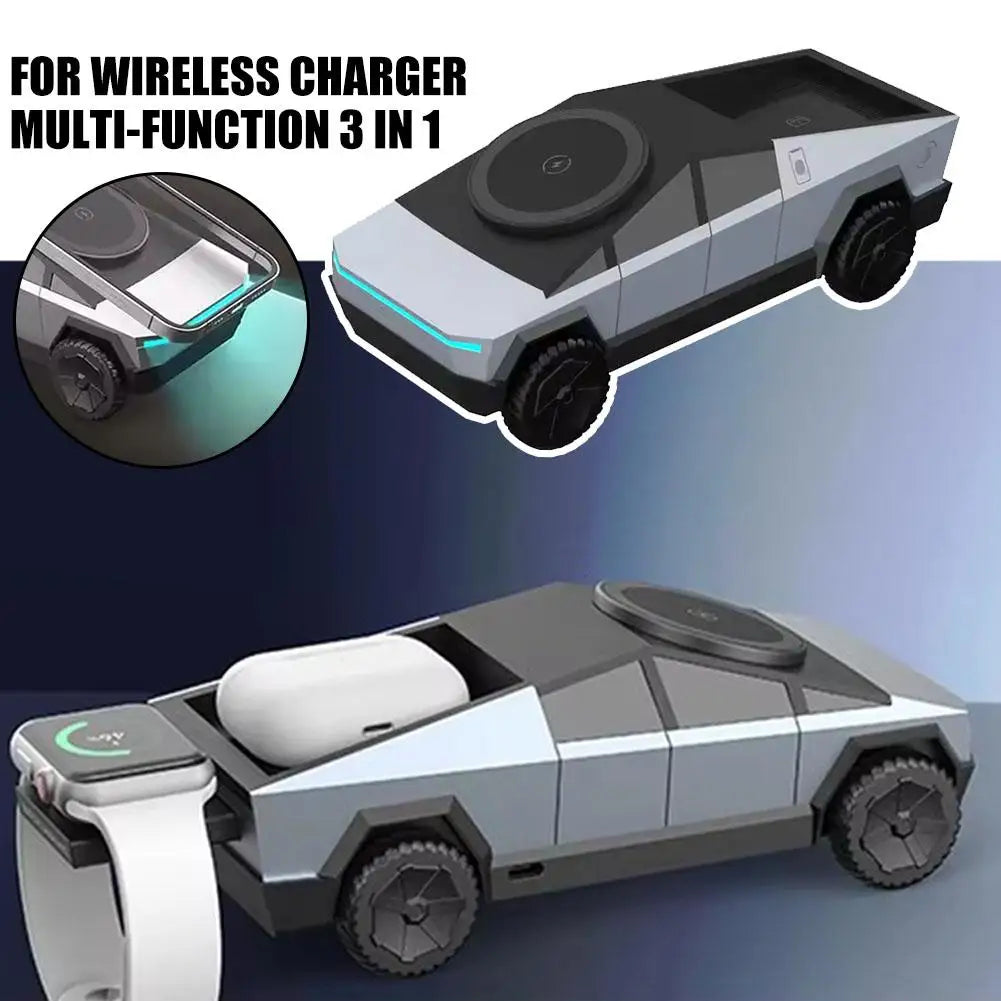 Desktop Stand 3-in-1  Wireless Charging Station With Ambient Light