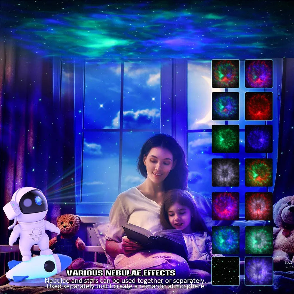 Rocket Astronaut Galaxy Projector Night Light