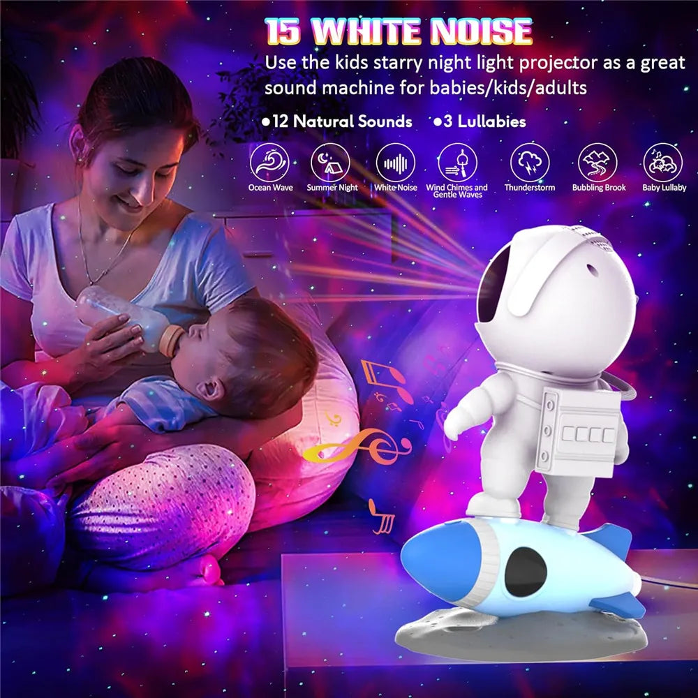 Rocket Astronaut Galaxy Projector Night Light