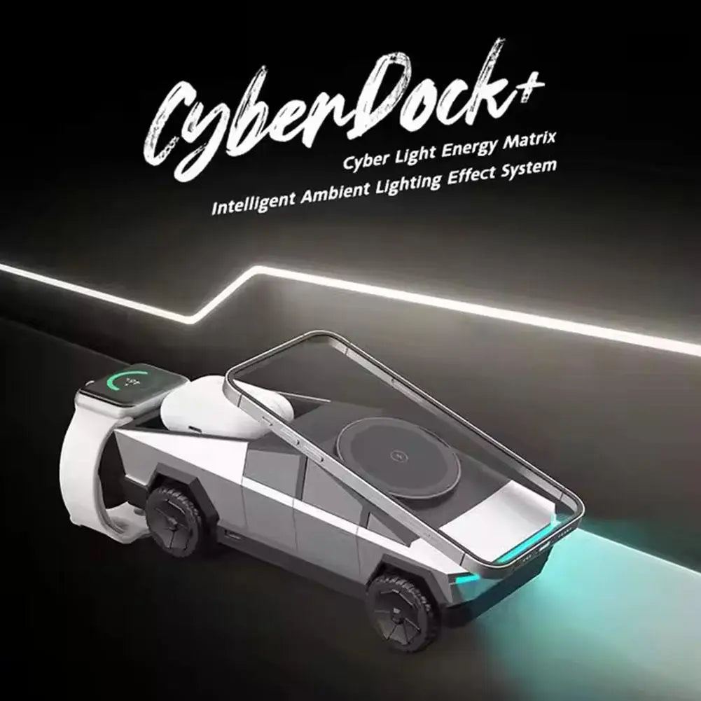 Desktop Stand 3-in-1  Wireless Charging Station With Ambient Light