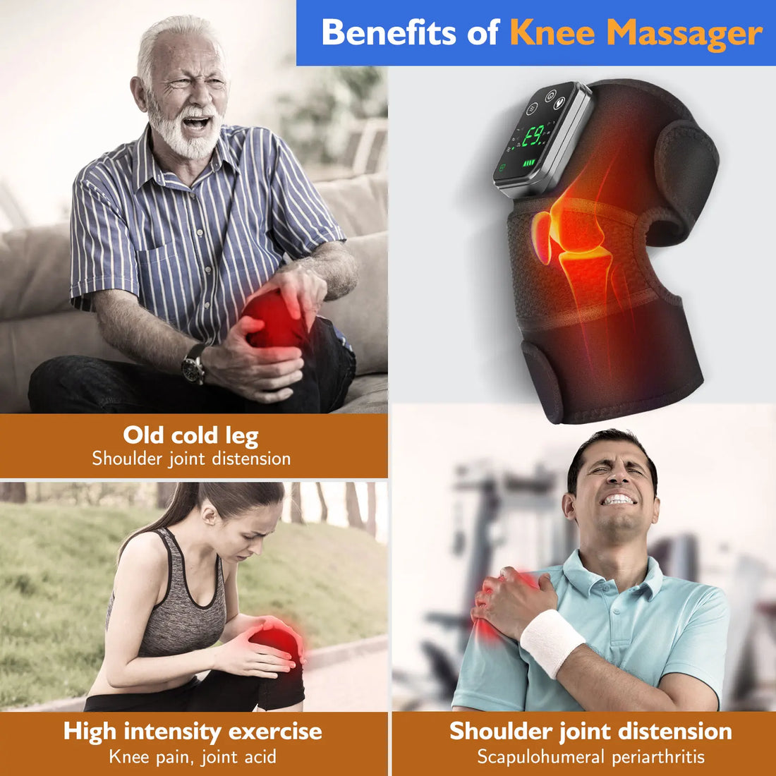 New Knee Massager Heating Vibration