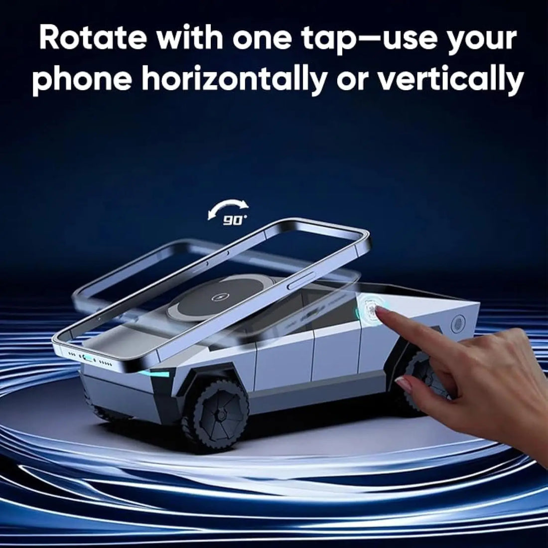 Multifunctional Desktop 3 in1 Motor Rotating Wireless Charging Station