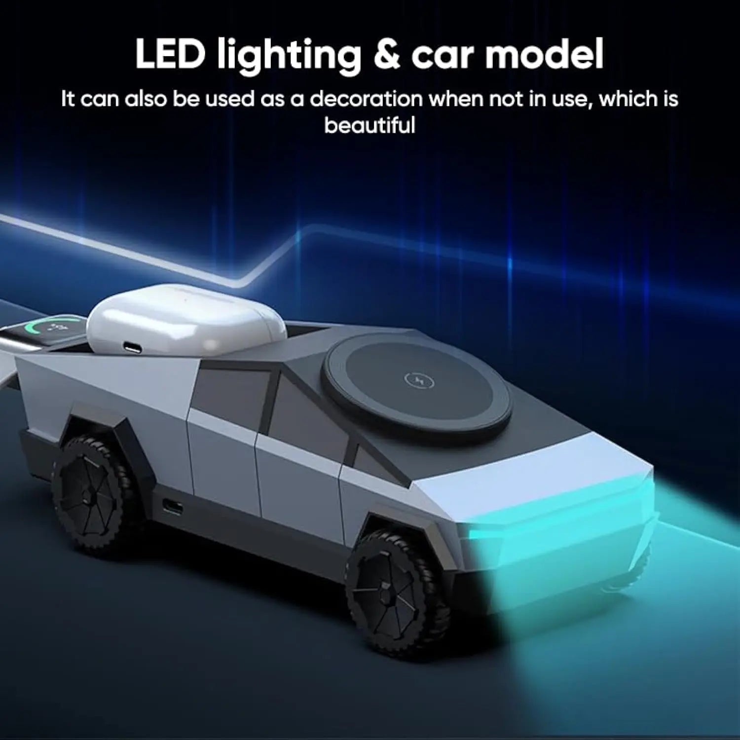 Multifunctional Desktop 3 in1 Motor Rotating Wireless Charging Station