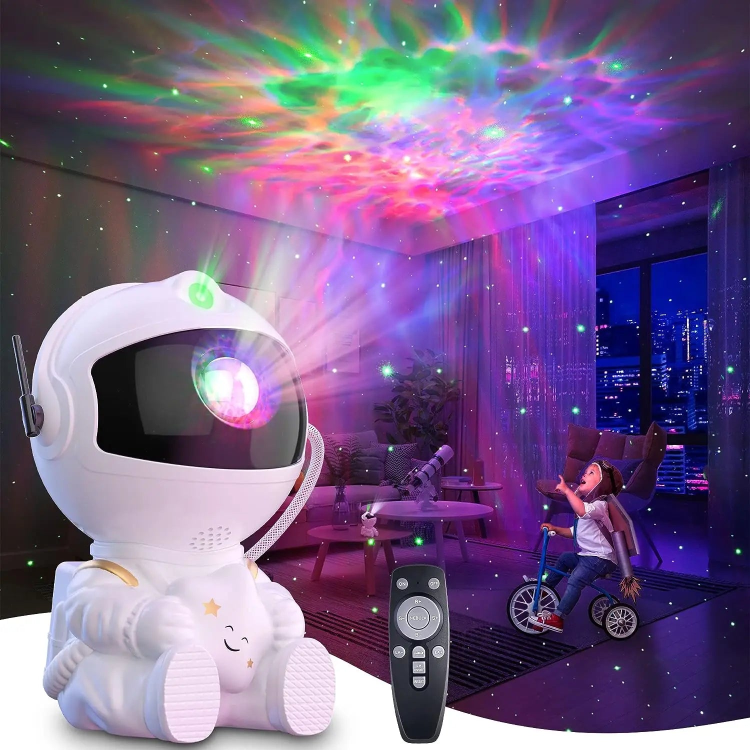 Rocket Astronaut Galaxy Projector Night Light