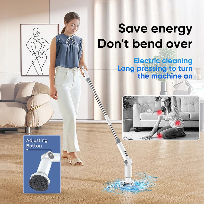8-in-1 Electric Spin Scrubber Wireless Cleaning Brush