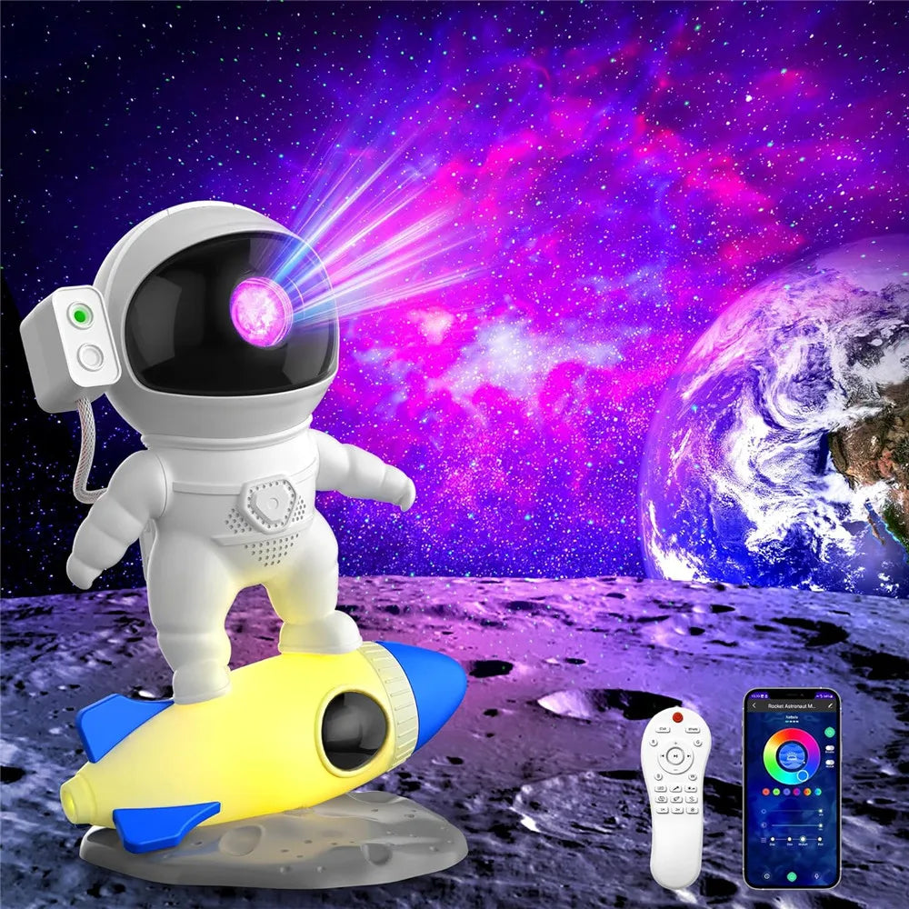 Rocket Astronaut Galaxy Projector Night Light