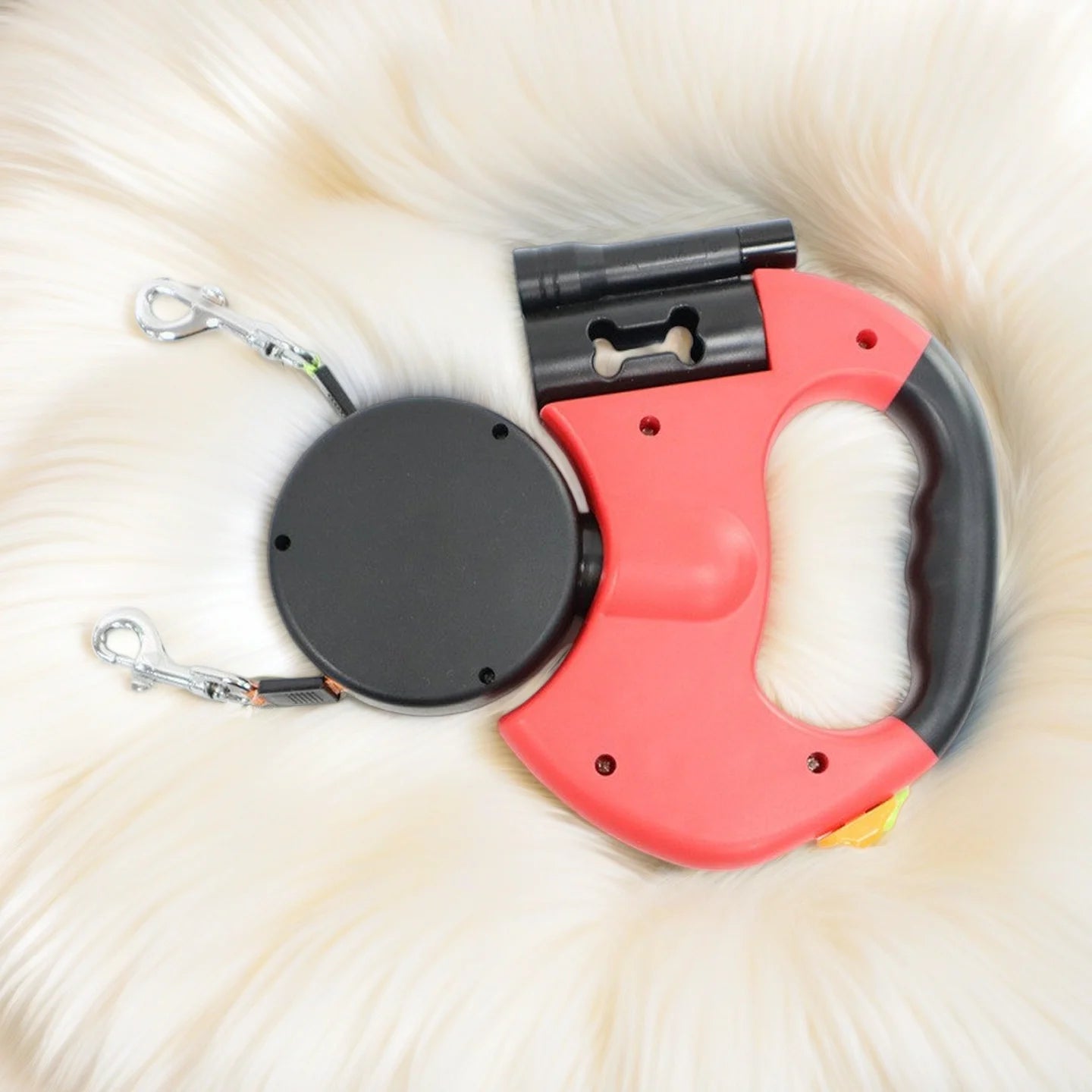 Retractable Dual Doggie Leash with LED Light
