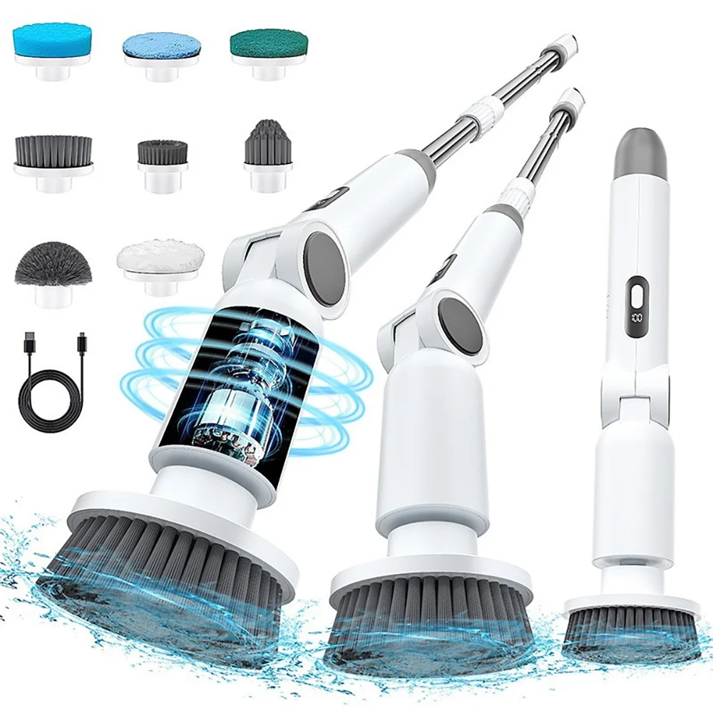 8-in-1 Electric Spin Scrubber Wireless Cleaning Brush