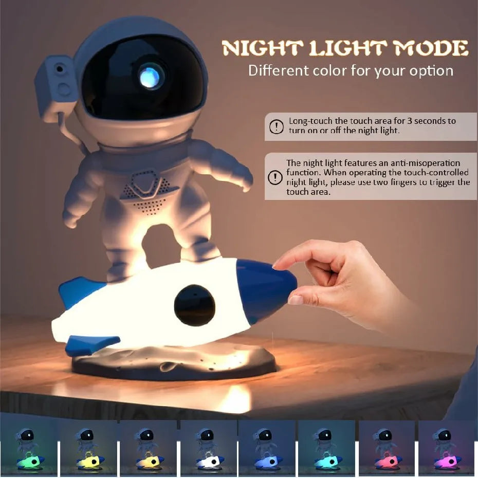 Rocket Astronaut Galaxy Projector Night Light