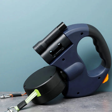 Retractable Dual Doggie Leash with LED Light