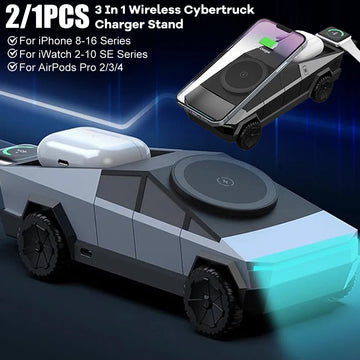 Multifunctional Desktop 3 in1 Motor Rotating Wireless Charging Station
