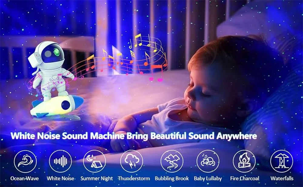 Rocket Astronaut Galaxy Projector Night Light
