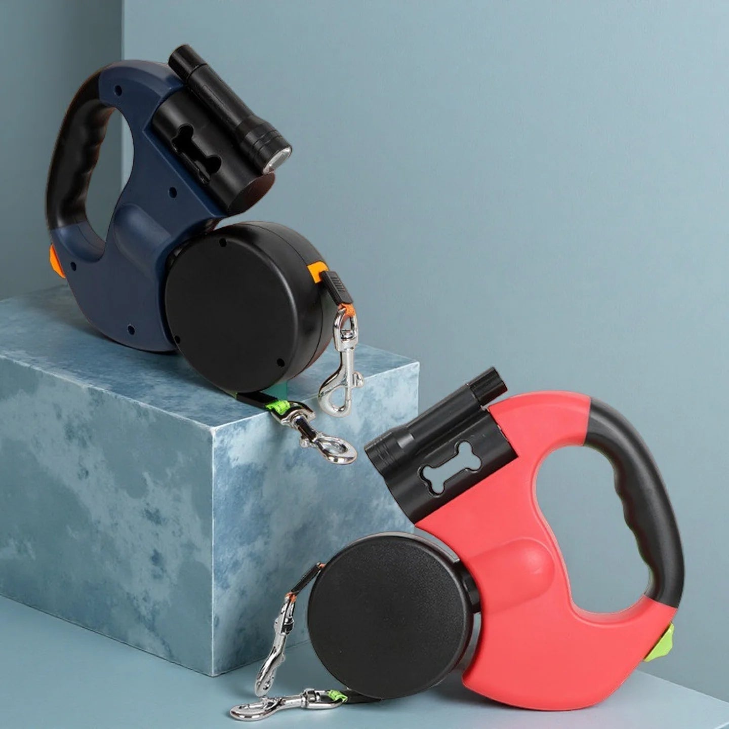 Retractable Dual Doggie Leash with LED Light