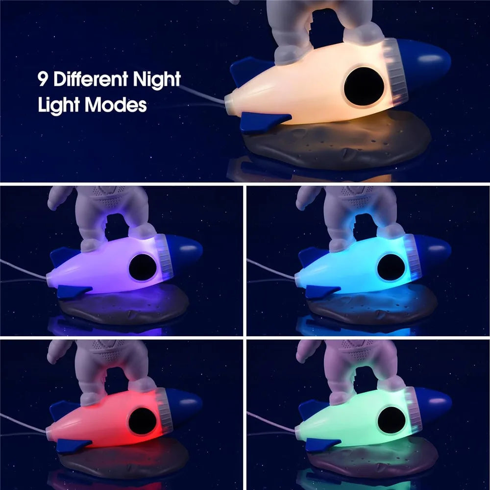 Rocket Astronaut Galaxy Projector Night Light